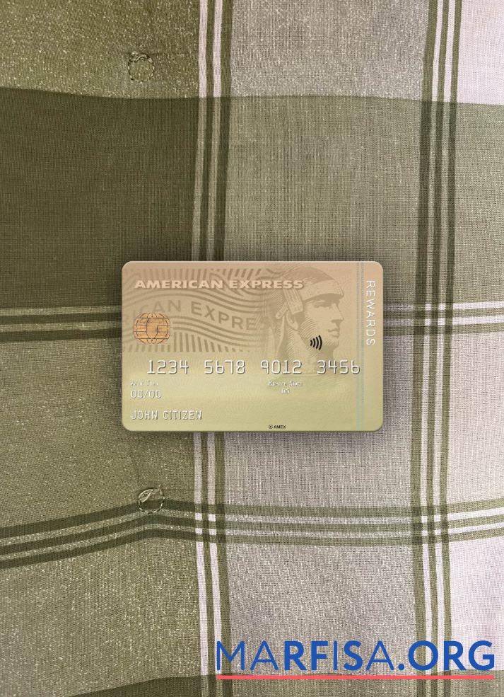 Blank USA Ohio SUTTON bank AMEX Membership Rewards Credit Card photolook front template